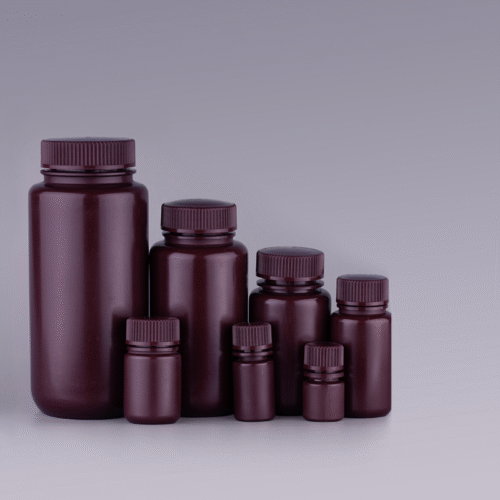 Sticle de depozitare rotunde chihlimbar de 250 ml