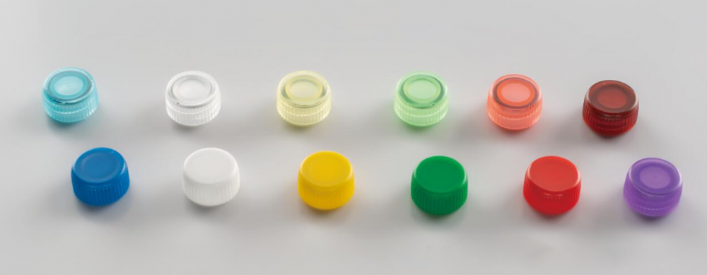 Blue Hinged Cap For Self-Standing Sample Vials - Image 1